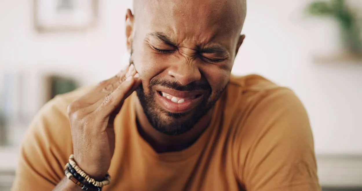 man with chipped tooth