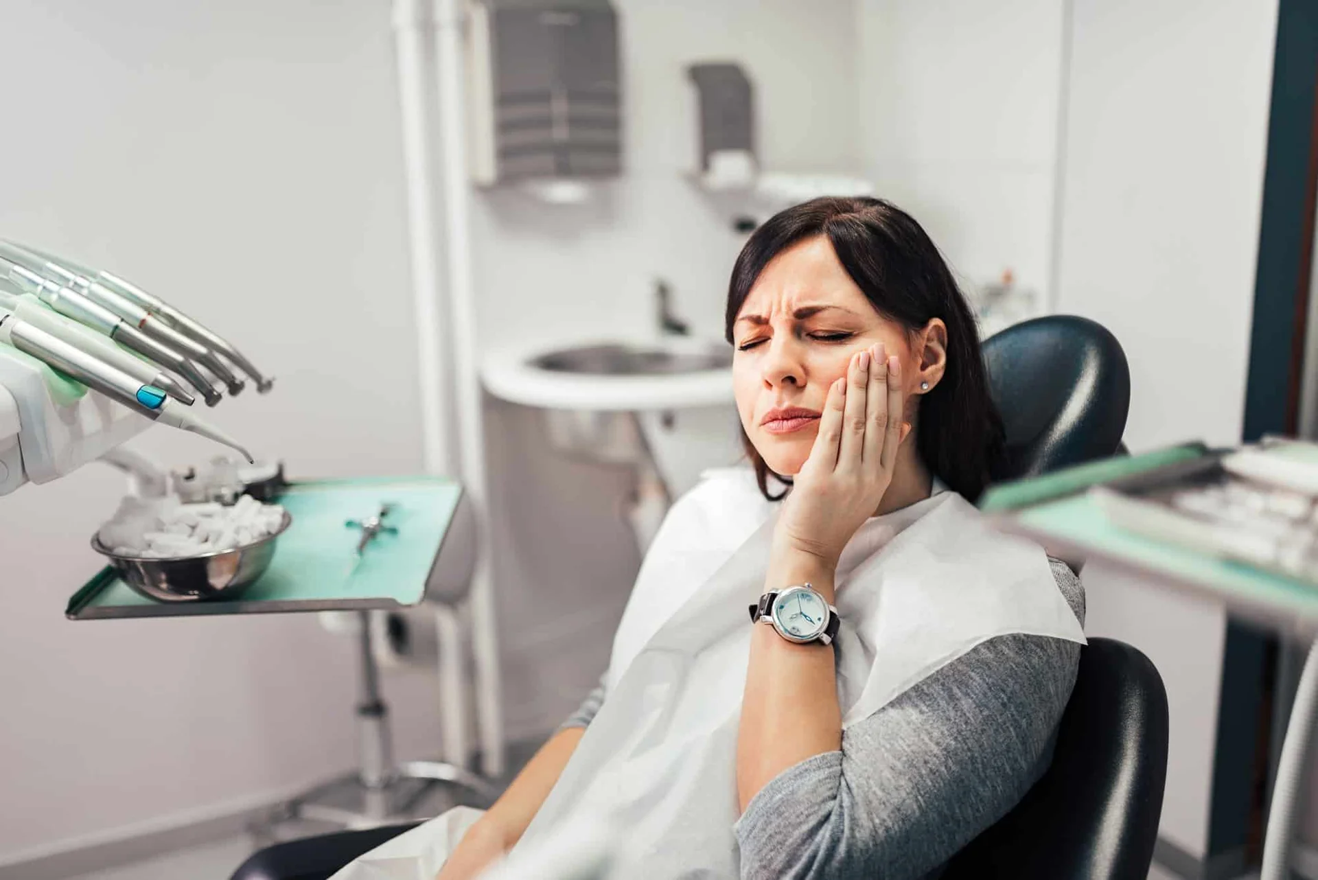 patient with TMJ jaw pain